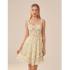 image:imageScarlet Darkness Smocked Floral Sundresses Women Teens Summer Spring DressWhite Yellow Floral