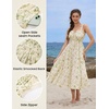 image:imageScarlet Darkness Summer Dresses for Women 2026 Floral Corset Maxi DressBeige Green Floral