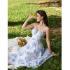 image:imageScarlet Darkness Summer Dresses for Women 2026 Floral Corset Maxi DressBlue