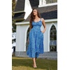 image:imageScarlet Darkness Summer Dresses for Women 2026 Floral Corset Maxi DressBlue White Floral