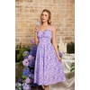 image:imageScarlet Darkness Summer Dresses for Women 2026 Floral Corset Maxi DressPurple White Floral