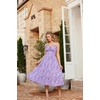 image:imageScarlet Darkness Summer Dresses for Women 2026 Floral Corset Maxi DressPurple White Floral