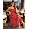 image:imageScarlet Darkness Summer Dresses for Women 2026 Floral Corset Maxi DressRed Floral
