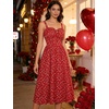 image:imageScarlet Darkness Summer Dresses for Women 2026 Floral Corset Maxi DressRed Floral