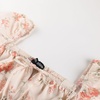 image:imageScarlet Darkness Summer Spring Split Floral Corset Midi Dress with PocketsBeige Orange Floral