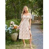 image:imageScarlet Darkness Summer Spring Split Floral Corset Midi Dress with PocketsBeige Red Ditsyfloral