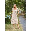 image:imageScarlet Darkness Summer Spring Split Floral Corset Midi Dress with PocketsBeige Red Ditsyfloral