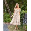 image:imageScarlet Darkness Summer Spring Split Floral Corset Midi Dress with PocketsBeige Red Ditsyfloral