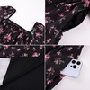 image:imageScarlet Darkness Summer Spring Split Floral Corset Midi Dress with PocketsBlack Pink Floral