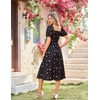 image:imageScarlet Darkness Summer Spring Split Floral Corset Midi Dress with PocketsBlack Pink Floral