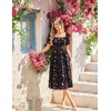 image:imageScarlet Darkness Summer Spring Split Floral Corset Midi Dress with PocketsBlack Pink Floral