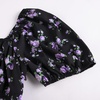 image:imageScarlet Darkness Summer Spring Split Floral Corset Midi Dress with PocketsBlack Purple Ditsy Floral