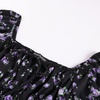 image:imageScarlet Darkness Summer Spring Split Floral Corset Midi Dress with PocketsBlack Purple Ditsy Floral