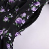 image:imageScarlet Darkness Summer Spring Split Floral Corset Midi Dress with PocketsBlack Purple Ditsy Floral