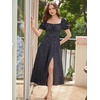 image:imageScarlet Darkness Summer Spring Split Floral Corset Midi Dress with PocketsBlack Purple Floral