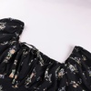 image:imageScarlet Darkness Summer Spring Split Floral Corset Midi Dress with PocketsBlack Yellow Ditsy Floral