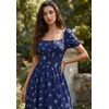 image:imageScarlet Darkness Summer Spring Split Floral Corset Midi Dress with PocketsNavy Blue Floral