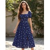 image:imageScarlet Darkness Summer Spring Split Floral Corset Midi Dress with PocketsNavy Blue Floral