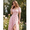 image:imageScarlet Darkness Summer Spring Split Floral Corset Midi Dress with PocketsPink Floral
