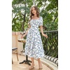 image:imageScarlet Darkness Summer Spring Split Floral Corset Midi Dress with PocketsWhite Deepblue Floral