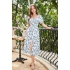 image:imageScarlet Darkness Summer Spring Split Floral Corset Midi Dress with PocketsWhite Deepblue Floral