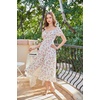 image:imageScarlet Darkness Summer Spring Split Floral Corset Midi Dress with PocketsWhite Pink Floral