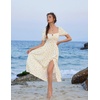image:imageScarlet Darkness Summer Spring Split Floral Corset Midi Dress with PocketsWhite Yellow Floral
