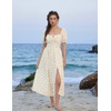 image:imageScarlet Darkness Summer Spring Split Floral Corset Midi Dress with PocketsWhite Yellow Floral