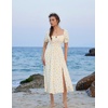image:imageScarlet Darkness Summer Spring Split Floral Corset Midi Dress with PocketsWhite Yellow Floral