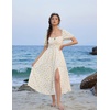 image:imageScarlet Darkness Summer Spring Split Floral Corset Midi Dress with PocketsWhite Yellow Floral