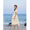 image:imageScarlet Darkness Summer Spring Split Floral Corset Midi Dress with PocketsWhite Yellow Floral