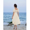 image:imageScarlet Darkness Summer Spring Split Floral Corset Midi Dress with PocketsWhite Yellow Floral