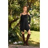 image:imageScarlet Darkness Tie Shoulder Flare Sleeve Renaissance Witch Fairy DressBlack