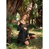image:imageScarlet Darkness Tie Shoulder Flare Sleeve Renaissance Witch Fairy DressBlack