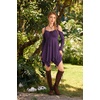 image:imageScarlet Darkness Tie Shoulder Flare Sleeve Renaissance Witch Fairy DressDeep Purple