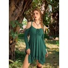 image:imageScarlet Darkness Tie Shoulder Flare Sleeve Renaissance Witch Fairy DressEmerald Green
