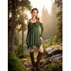 image:imageScarlet Darkness Tie Shoulder Flare Sleeve Renaissance Witch Fairy DressGreen Bay