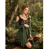 image:imageScarlet Darkness Tie Shoulder Flare Sleeve Renaissance Witch Fairy DressGreen Bay