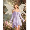 image:imageScarlet Darkness Tie Shoulder Flare Sleeve Renaissance Witch Fairy DressLight Lilac