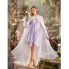 image:imageScarlet Darkness Tie Shoulder Flare Sleeve Renaissance Witch Fairy DressLight Lilac