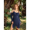image:imageScarlet Darkness Tie Shoulder Flare Sleeve Renaissance Witch Fairy DressNavy
