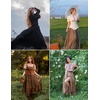 image:imageScarlet Darkness Tiered Maxi Skirts for Women 2026 Summer Beach Flowy Renaissance Long Skirt with Pockets