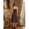 image:imageScarlet Darkness Women 2026 Corset Dress Milkmaid Slit Midi SundressBrown