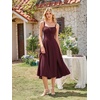 image:imageScarlet Darkness Women 2026 Corset Dress Milkmaid Slit Midi SundressBurgundy