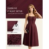 image:imageScarlet Darkness Women 2026 Corset Dress Milkmaid Slit Midi SundressBurgundy