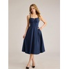 image:imageScarlet Darkness Women 2026 Corset Dress Milkmaid Slit Midi SundressDark Blue