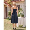 image:imageScarlet Darkness Women 2026 Corset Dress Milkmaid Slit Midi SundressNavy Blue