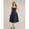image:imageScarlet Darkness Women 2026 Corset Dress Milkmaid Slit Midi SundressNavy Blue