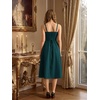 image:imageScarlet Darkness Women 2026 Corset Dress Milkmaid Slit Midi SundressPeacock Blue