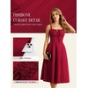 image:imageScarlet Darkness Women 2026 Corset Dress Milkmaid Slit Midi SundressRed